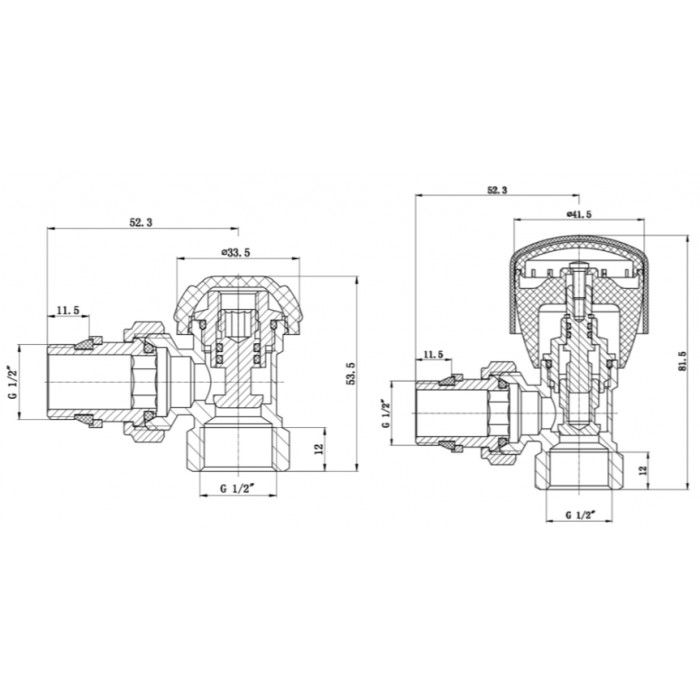 Комплект угловых радиаторных кранов Thermo Alliance Forte 1/2" (SF233W15+SF232W15) Комплект угловых радиаторных кранов Thermo Alliance Forte 1/2" (SF233W15+SF232W15)