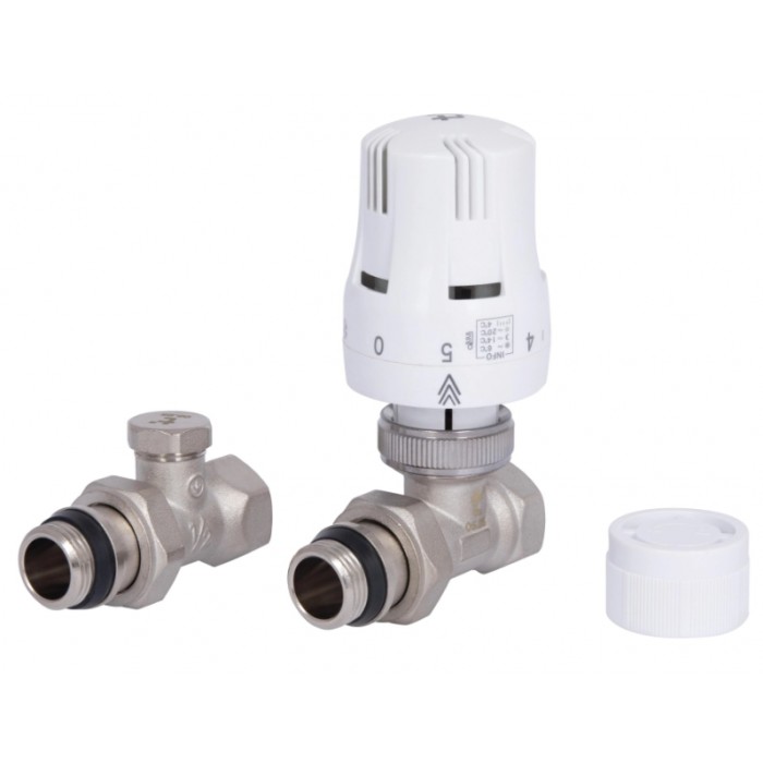 Комплект радиаторных кранов Thermo Alliance Standart SD353W15 с термоголовкой