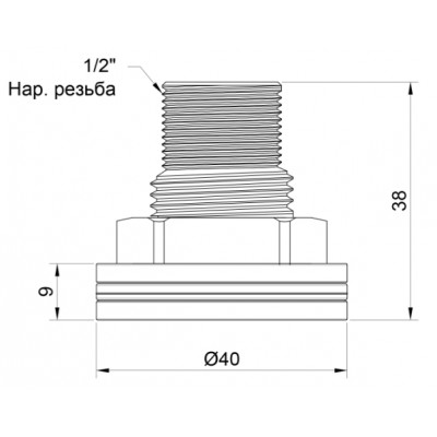 Врезка в бак латунная Thermo Alliance Standart SD40015 1/2" НР