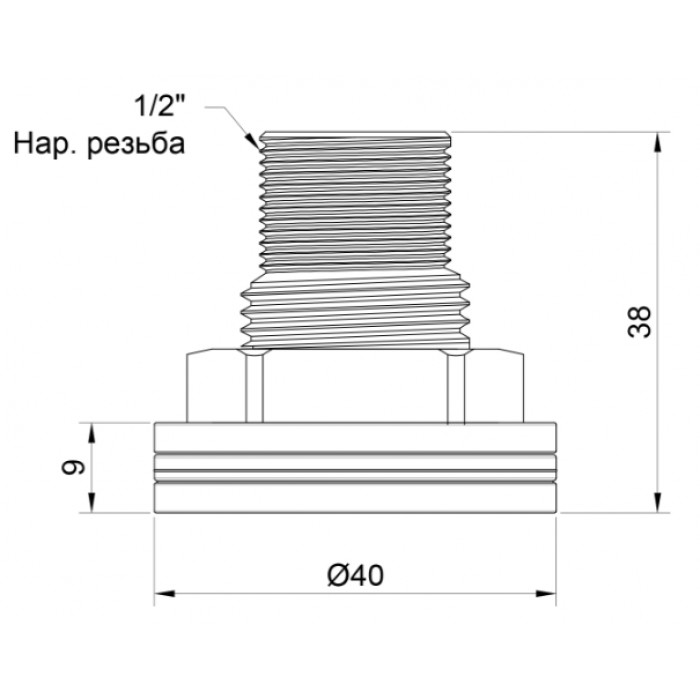 Врізка в бак латунна Thermo Alliance Standart SD40015 1/2" ЗР Врізка в бак латунна Thermo Alliance Standart SD40015 1/2" ЗР