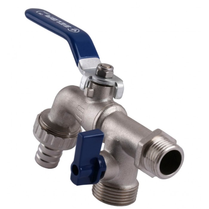 Кран кульовий для поливу подвійний SELBA PN25 1/2х3/4" SL4086