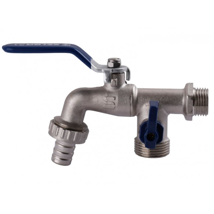 Кран кульовий для поливу подвійний SELBA PN25 1/2х3/4" SL4086