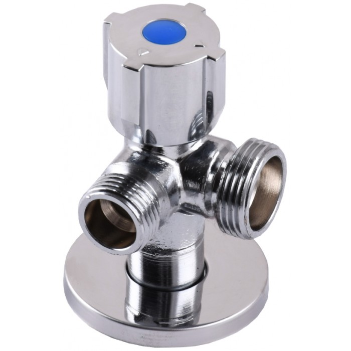 Приладовий кульовий подвійний кран SELBA 1/2"х1/2"х3/4" DOUBLE (SL1599)