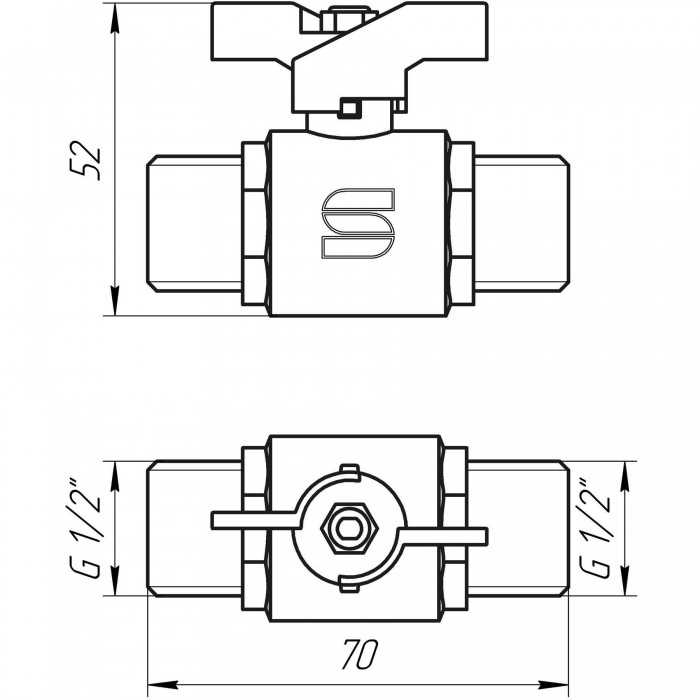 Кран кульовий SELBA PN40 1/2" ЗЗ SL1503