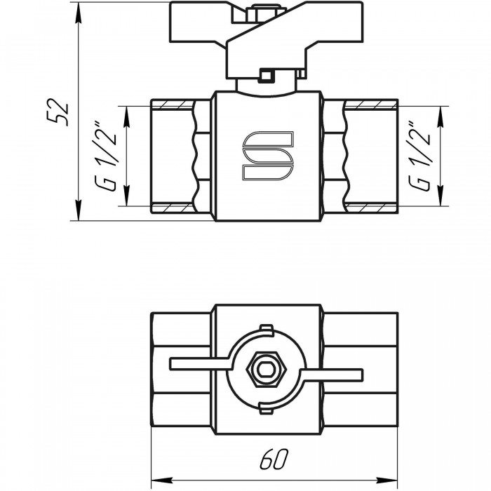 Кран кульовий SELBA PN40 1/2" ВВ SL1507