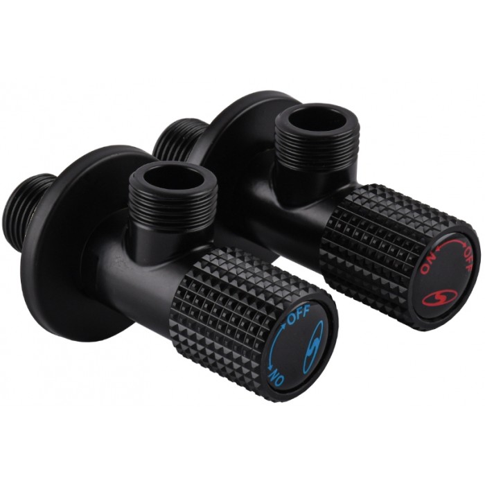 Комплект приладових кранів SOLOMON EXCLUSIVE 1/2"х1/2" 9889 Black