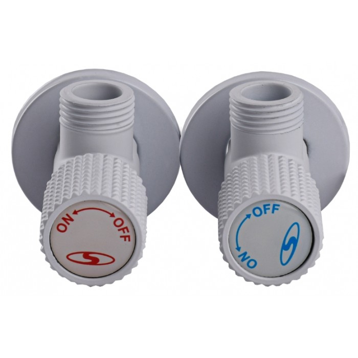 Комплект приборных кранов SOLOMON EXCLUSIVE 1/2"х1/2" 9889 White Комплект приборных кранов SOLOMON EXCLUSIVE 1/2"х1/2" 9889 White