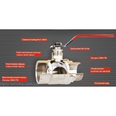 Кран шаровый с американкой SOLOMON 3/4" PN40 