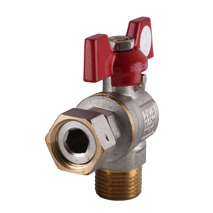Кран угловой с накидной гайкой SOLOMON 1/2″ PN40 НР Кран угловой с накидной гайкой SOLOMON 1/2″ PN40 НР