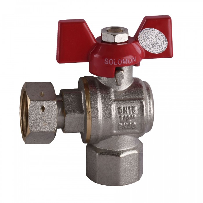Кран угловой с накидной гайкой SOLOMON 1/2″ PN40 ВР