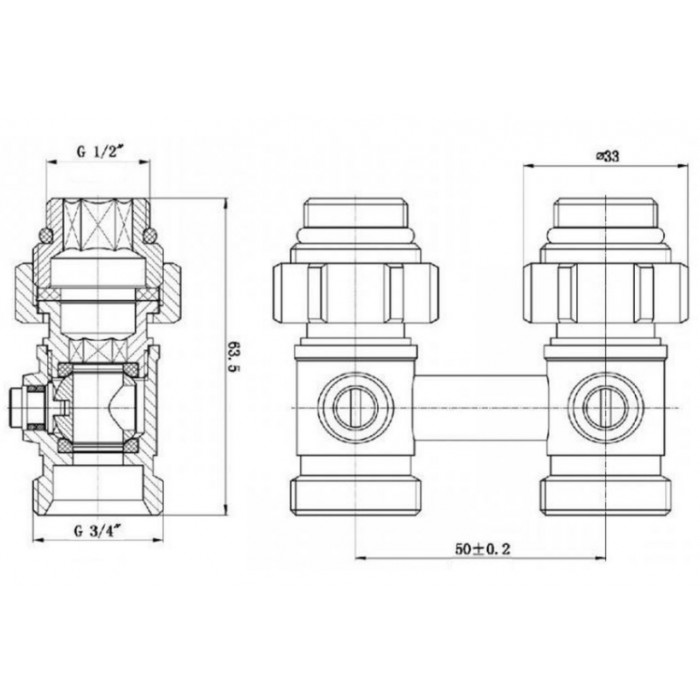 Вузол нижнього підключення SOLOMON NV 5103 3/4" прямий Вузол нижнього підключення SOLOMON NV 5103 3/4" прямий